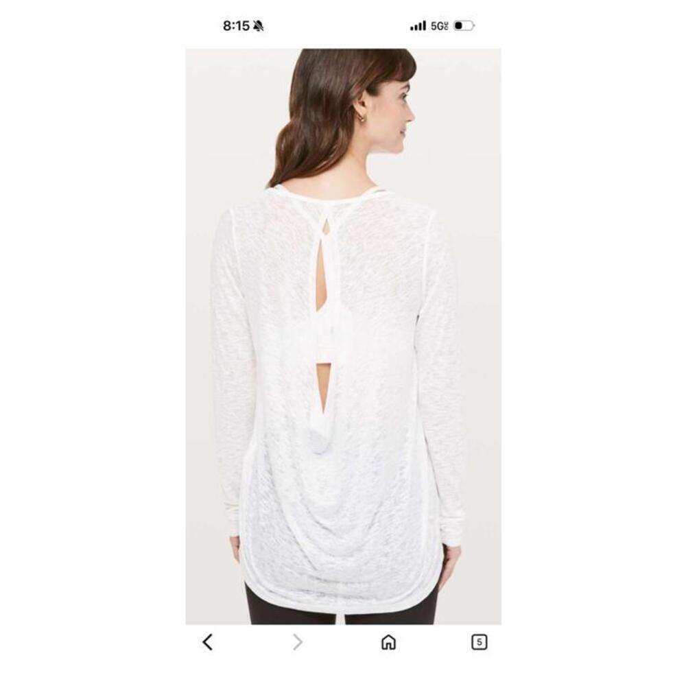 NWT Lululemon White Burnout Low Key LS Long Sleeve Shirt Size 10 White - Picture 5 of 5